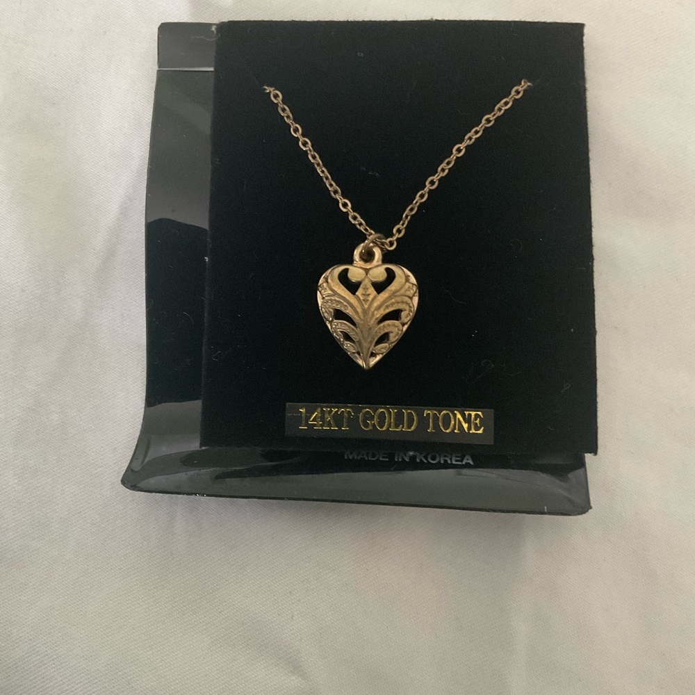 Gold tone Heart Pendant Necklace